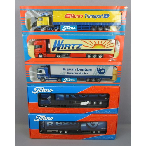 352 - TEKNO 1/50 Scania R620 Promotional’s (artic & drawbar), Scania ‘H.J.Van Bentum’, Scania ‘Wirtz’ and ... 