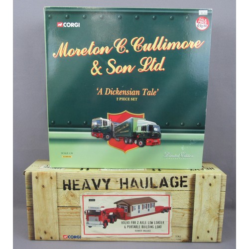 358 - CORGI 1/50 CC13110 Volvo F88 Low Loader & Building Load ‘Heanor Haulage’ and CC99154 ‘Moreton E Cull... 