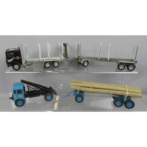 347 - CONARD 1/50 Volvo F16 Log Transporter & Trailer plus white metal Matador & Log Trailer ‘Phil Holt & ... 