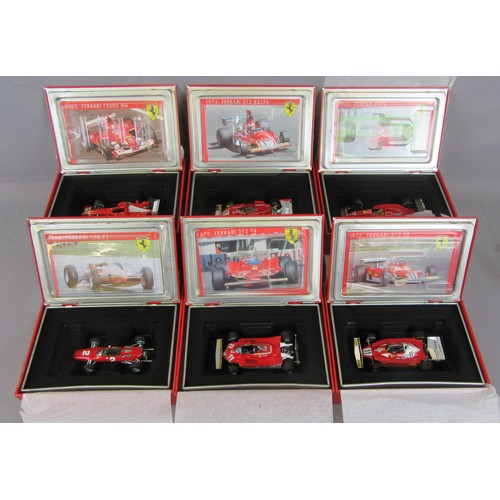 388 - IXO (HOT WHEELS) Ferrari Grand Prix Winners to include SF14, SF15, SF16 (rear wing broken off), SF17... 