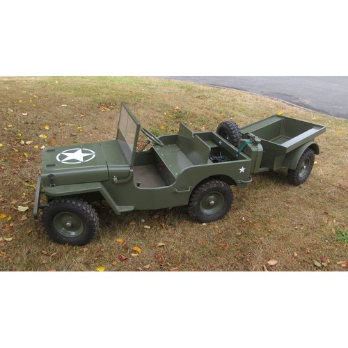 400 - ½ Scale Willys Army Jeep Electric children’s ride on by Toylander.  Factory built example in excelle... 