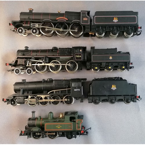 451 - HORNBY 00 Gauge Loco’s comprising BR(LM) Class 8F 2-8-0 No 48774 Tender Drive Cat no R324 black, BR(... 