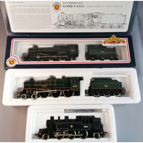 453 - BACHMANN 00 Gauge BR Loco’s comprising Class 4 4-6-0 No 75023 double chimney, 1B Tender green Cat no... 