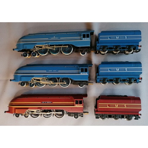 465 - HORNBY 00 Gauge LMS Streamlined Coronation class 4-6-2 tender drive Loco’s comprising No 6237 City o... 