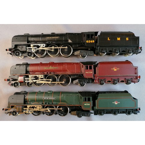 483 - HORNBY 00 Gauge tender drive Loco’s comprising LMS Coronation class No 6249 City of Sheffield black,... 