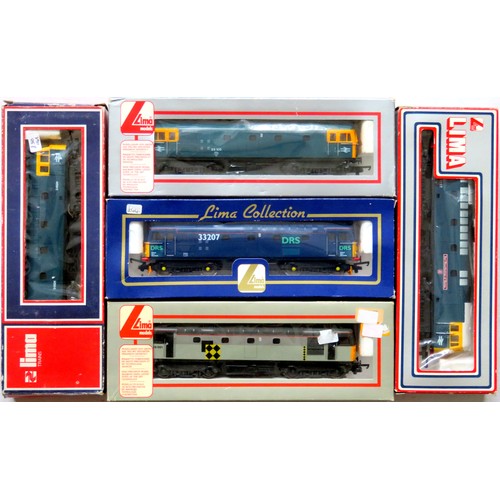104 - LIMA 00 gauge Diesel Locos comprising: Class 33 No. 33105 BR blue, Class 33 No. 33207 DRS blue, Clas... 