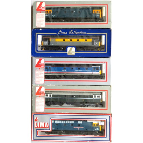 108 - LIMA 00 gauge Diesel Locos comprising: Class 33 “Merlin” No. 33046 yellow and grey, Bo-Bo No. D5394 ... 