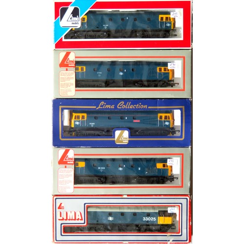109 - LIMA 00 gauge Diesel Locos comprising: Class 27 No. 27102 BR blue, Class 33 No. 33105 BR blue, Class... 