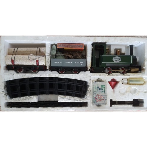 486 - MAMOD Steam Railway Goods Set, to include 0-4-0 Tank Loco, green livery, goods wagons, track, access... 