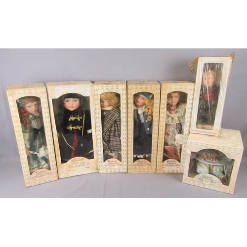 518 - LEONARDO COLLECTION 16” Porcelain Dolls group of 6 plus one smaller example. Excellent Plus to Near ... 