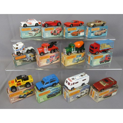 539 - MATCHBOX SUPERFAST Group of 12 to include #63 4x4 Open Back Truck (silver base), #8 Rover 3500 (dark... 