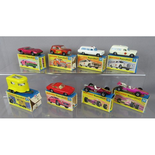 555 - MATCHBOX SUPERFAST Group of 8 to include #3 Mercedes Ambulance, #54 Cadillac Ambulance and others. E... 