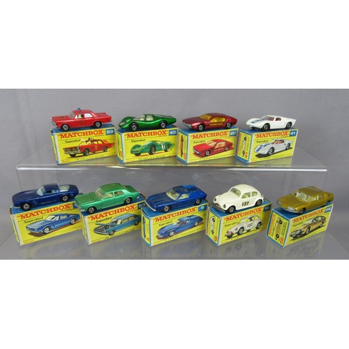 560 - MATCHBOX SUPERFAST Group of 9 to include #5 Lotus Europa, #53 Ford Zodiac and others. Excellent to M... 