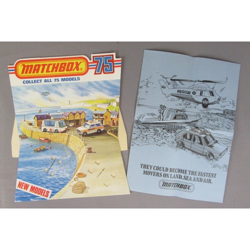 565 - MATCHBOX SUPERFAST 1976 Cardboard Counter Display with accompanying dealer leaflet. Mint.