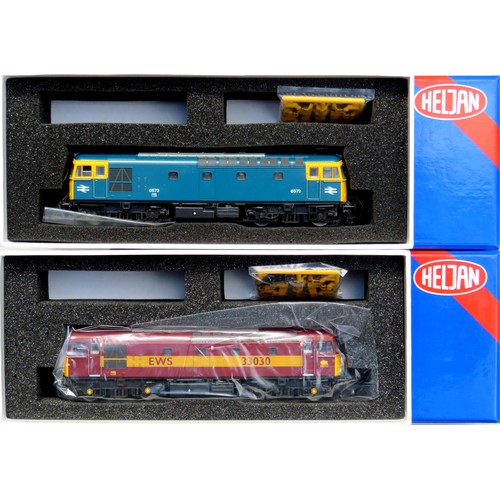 131 - HELJAN 00 gauge Class 33 Diesel Electric Locos comprising: 3303 No. 33030 EWS maroon and gold, plus ... 