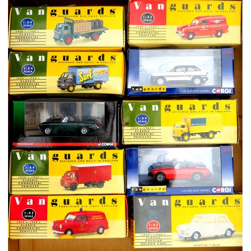 173 - VANGUARDS 1/43 and 1/64 scale Diecast Cars comprising: 1/43scale VA10700 MGB Roadster BRG, VA14012 A... 