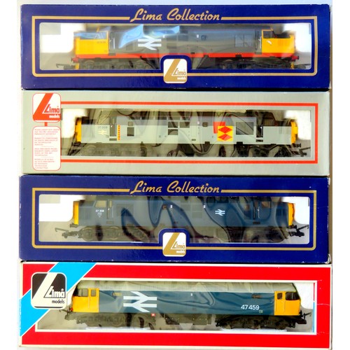228 - LIMA 00 gauge Diesel Locos comprising: Class 37 No. 37009 2-tone grey, Class 47 No. 47459 BR blue ye... 