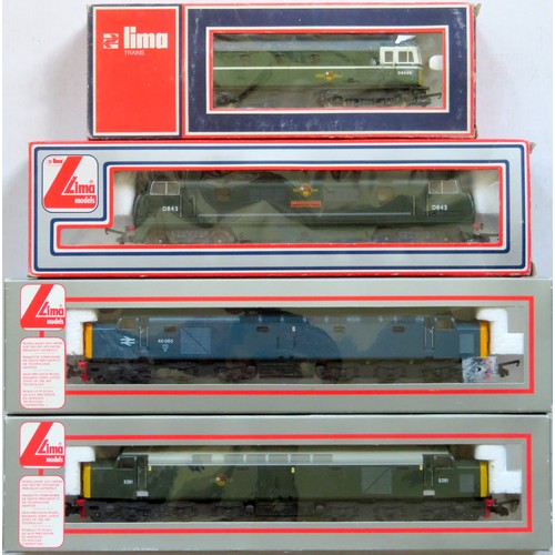 248 - LIMA 00 gauge Diesel Locos comprising: Bo-Bo No. 6506 BR green, Warship “Sharpshooter” No. D843 BR g... 