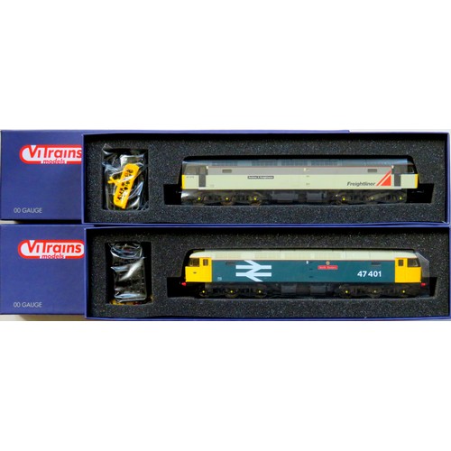 252 - ViTRAINS 00 gauge Diesel Locos comprising: V2058 Class 47 “North Eastern” No. 47401 BR blue yellow e... 