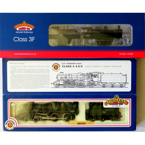 271 - BACHMANN 00 gauge Steam Locos comprising: 31-625 Class 3F 0-6-0 Loco and Tender No. 43474 BR black l... 