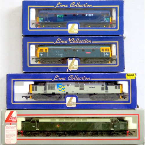 277 - LIMA 00 gauge Diesel Locos comprising: 1CO-CO1 No. D261 BR green, Class 33 No. 33207 DRS blue, Class... 