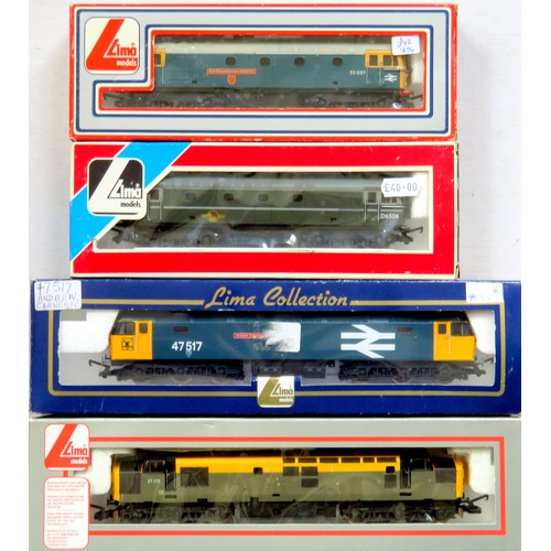 286 - LIMA 00 gauge Diesel Locos comprising: Class 47 “Andrew Carnegie” No. 47517 BR blue, Class 33 No. D6... 