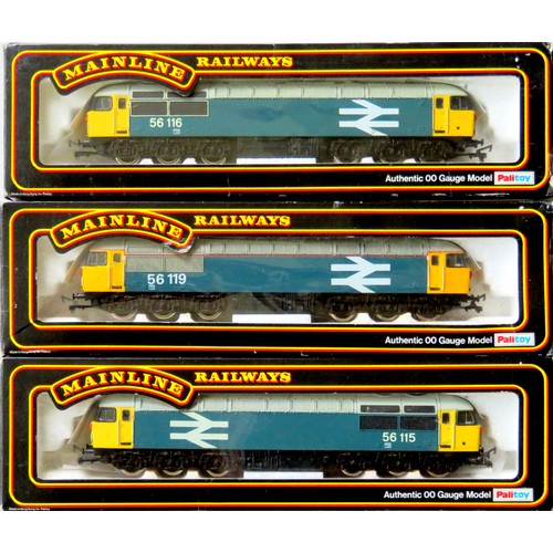 293 - MAINLINE 00 gauge 3 x Class 56 Diesel Locos modified and resprayed comprising Nos. 56119, 56116, 561... 