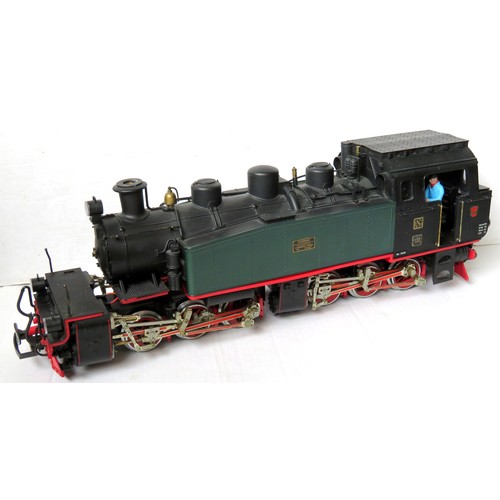 574 - LGB 2085D G-scale (DCC Fitted) 0-6-6-0 “Mallet” Steam Loco No. 104 green/black with smoke, direction... 