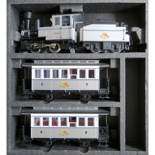 576 - LGB 29151 G-scale (DCC fitted) Limited Edition 120th Anniversary Set (1881-2001) containing: 0-4-0 L... 