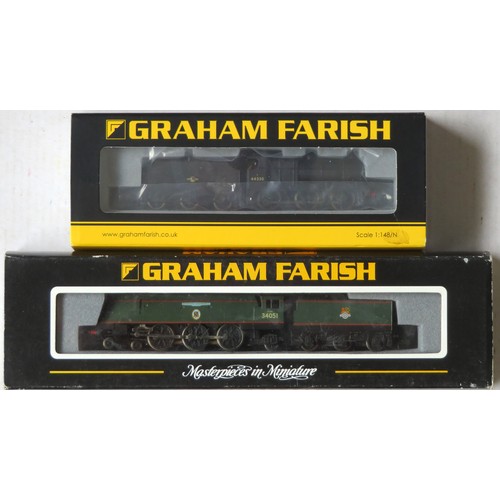 580 - GRAHAM FARISH (Bachmann) N gauge Steam Locos comprising: 372-277 Battle of Britain Class 4-6-2 “Wins... 