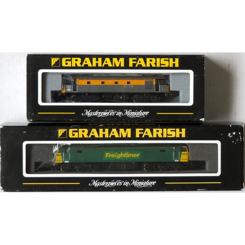 581 - GRAHAM FARISH (Bachmann) N gauge Locos comprising: 371-229 Class 47 Diesel Loco No. 47150 Freightlin... 