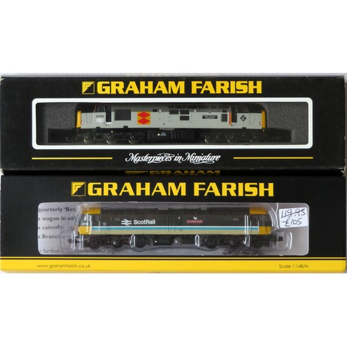 583 - GRAHAM FARISH (Bachmann) N gauge Locos comprising: 372-245 Class 47 Diesel Loco “Sir Walter Scott” N... 