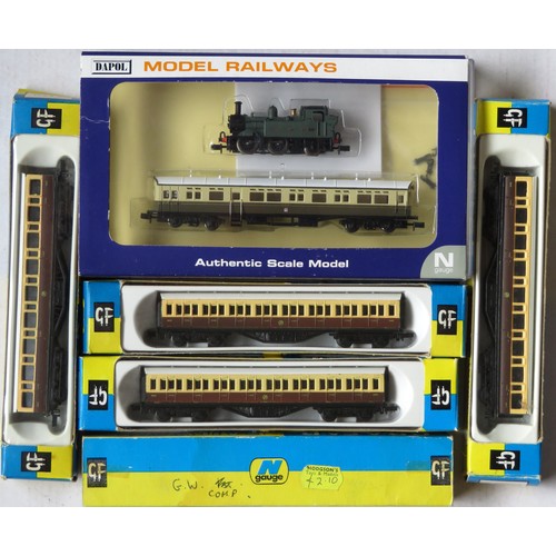 589 - DAPOL / GRAHAM FARISH N gauge comprising: Dapol ND-080 Set 1 containing 0-4-2 Tank Loco No. 1466 GWR... 