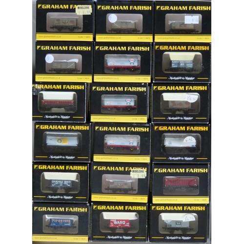 591 - GRAHAM FAIRSH (Bachmann) N gauge comprising: 18 x Goods Wagons to include Tankers, Private Owner, Ti... 