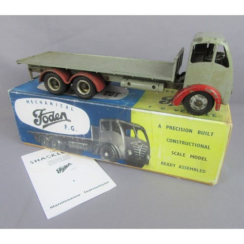 579 - SHACKLETON Foden FG Flatbed Lorry, Grey with Red mudguards. Good with reproduction Box and paperwork... 