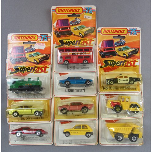 531 - MATCHBOX SUPERFAST Group of 20 carded on ‘New Model’ cards. Mint in Excellent (yellowed blisters) to... 