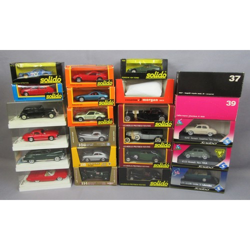 382 - SOLIDO / RIO / BRUMM group of 1/43rd scale cars to include vintage and classic cars. Near Mint to Mi... 