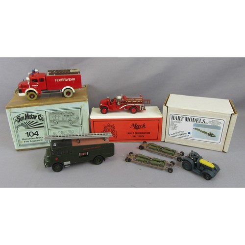 478 - HART MODELS / RSH to include RSH Mack Combination Fire Truck, RSH Green Goddess Fire Engine (unboxed... 