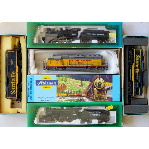 543 - MEHANO / ATHEARN HO gauge American Outline Locos comprising: Mehano 4-4-0 Loco and Bogie Tender No. ... 