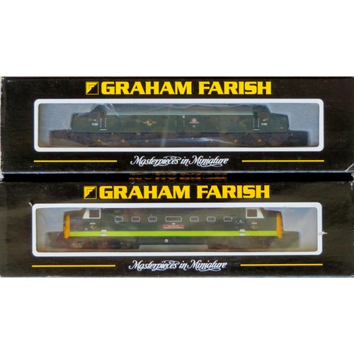 546 - GRAHAM FARISH (Bachmann) N gauge Diesel Locos comprising: 371-277 Class 55 “The Kings Own Yorkshire ... 