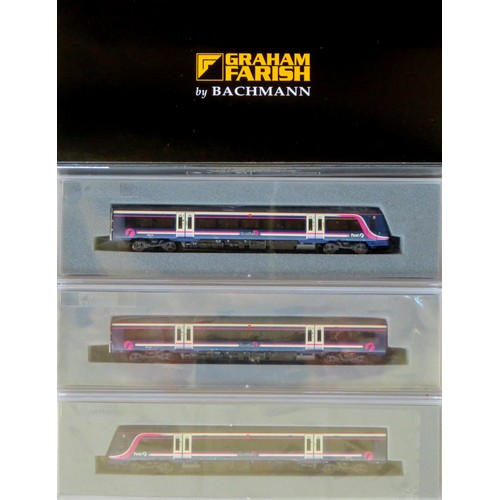 548 - GRAHAM FARISH (Bachmann) N gauge 371-428 Class 170/4 3-Car DMU Set in Scotrail First Group livery. N... 