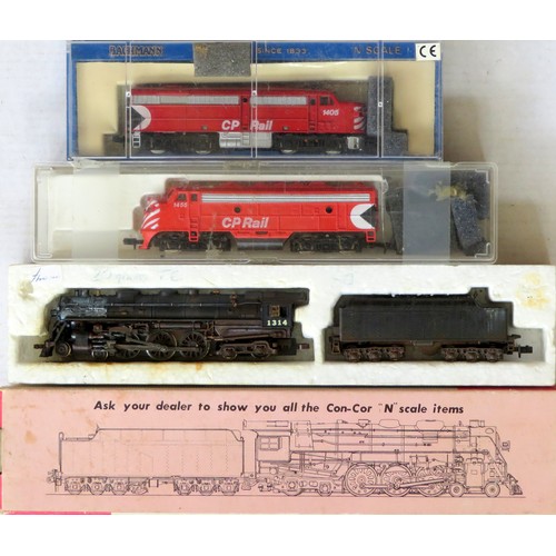 557 - CON-CON (Japan) / BACHMANN N gauge Locos comprising: Con-Con 4-6-4 Loco and Bogie Tender No. 1314 bl... 