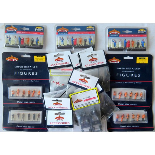 97 - BACHMANN 00 gauge 7 x Scenecraft Figure Sets, and 20+ x Card Header Accessories Packs to include Coa... 