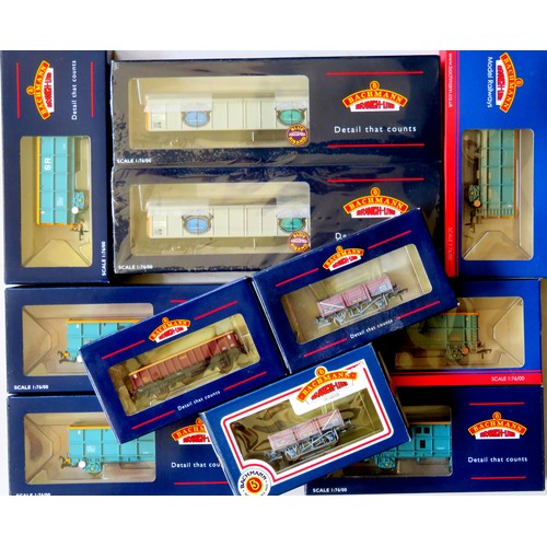 108 - BACHMANN 00 gauge 11 x Goods Wagons to include: 37-601Z (a) and (b) “Lovatt Spring Water” (2 x VGA W... 