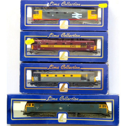 111 - LIMA 00 gauge Diesel Locos comprising: Class 33 No. 33030 EWS maroon and gold, Class 26 No. 26006 Ra... 