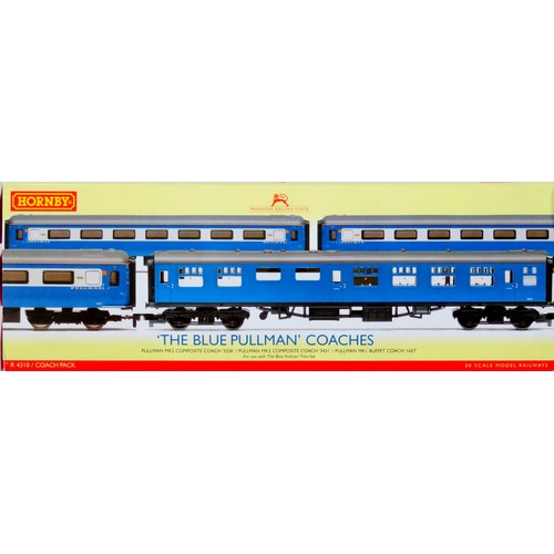 149 - HORNBY (China) 00 gauge R4310 “The Blue Pullman” Coach Pack containing: 3 x Blue Pullman Coaches (2 ... 