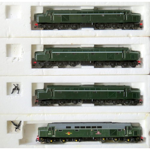 152 - JOUEF 00 gauge 4 x Ref. 8913 1CO-CO1 BR green Class 40 Diesel Locos (3 x un-numbered, 1 x repaint “M... 