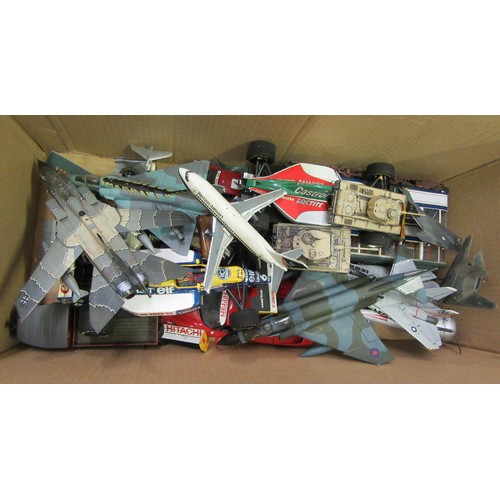 230 - MODEL KITS, quantity of built kits to include military aircraft and vehicles, cars, trains and other... 