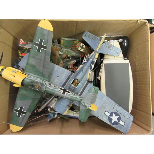 230 - MODEL KITS, quantity of built kits to include military aircraft and vehicles, cars, trains and other... 