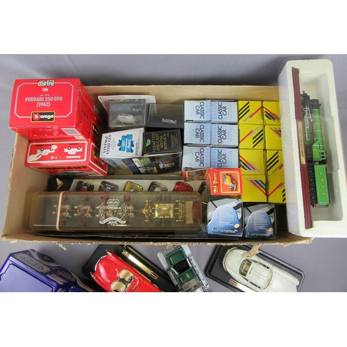 299 - MIXED DIECAST to include Shell Sportscars, Cararama, Burago, boxed Coronation Coach and others. Near... 